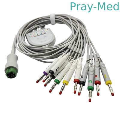 acheter l'électrocardiogramme de Biocare de 10 fils de connexion câblent la veste grise de 3.6m TPU avec le connecteur de la banane 4,0 fabrication en ligne