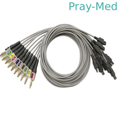 acheter Fil de connexion de l'électrocardiogramme ECG de GE FAO 14 TPU 0.9M 2016032-001 avec l'adaptateur de banane/bride fabrication en ligne