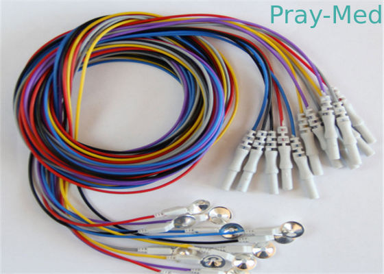 acheter Chapeau coloré d'électrode d'Eeg avec les fils de connexion colorés d'Eeg 10pcs/ensemble fabrication en ligne