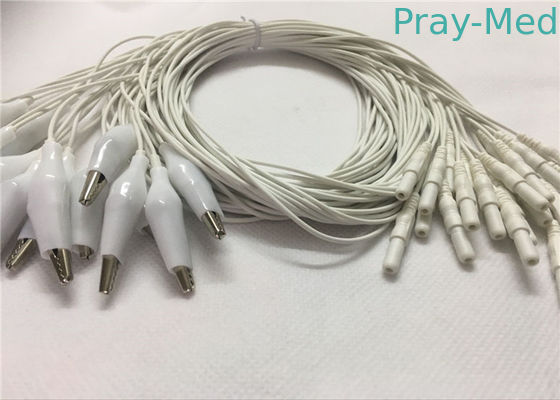 acheter Câble d'électrodes de tasse d'Eeg de style du vacarme 2,0, câble d'avances d'Eeg d'alligator de 1.2m fabrication en ligne