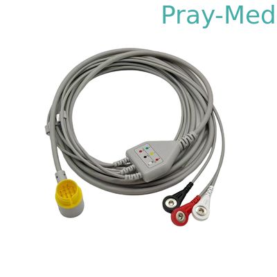 acheter Le câble électrocardiographe à 12 broches à 3 conduits AHA Snap fabrication en ligne