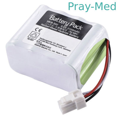 acheter blanc de batterie de 2100mAh 9.6v Nihon Kohden pour NKB-302 X064 OPV-1500 OPV-1500K fabrication en ligne