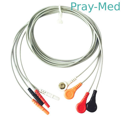 acheter Rupture Grey Color des avances Din1.5 des laboratoires spatiaux ECG Holter Cable 4 de veste de TPU fabrication en ligne