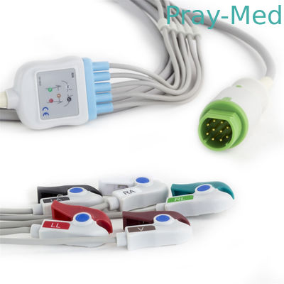acheter Câble patient de l'avance ECG de Siemens Drager 5 pour le moniteur patient 10 Pin Connector avec le pincement/extrémité instantanée fabrication en ligne