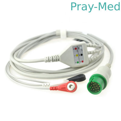 acheter câble d'Ecg de laboratoires spatiaux de diamètre de 4.0mm, câble de 3/5Lead 17pin Ecg avec le fil de connexion fabrication en ligne
