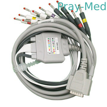 acheter Câble EKG Zoncare 10 fils gris avec connecteur banane 4.0mm DB 36pin fabrication en ligne
