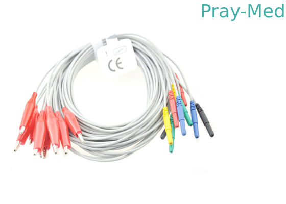 Les fils matériels de TPU Eeg, vacarme 1,5 électrodes de diamètre ont employé dans la longueur d'Eeg 1.2m