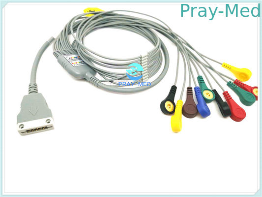 Câble patient de cuivre du conducteur ECG, avance du câble 10/12 de TPU ECG Holter avec la rupture