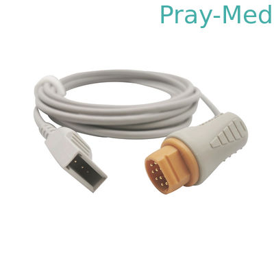 Câble compatible 13ft d'adaptateur de Fukuda Denshi IBP de connecteur de l'Utah