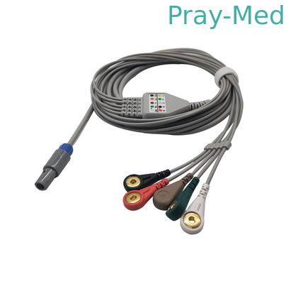 Connecteur mâle du câble 6 de Biosys Ecg d'avances du connecteur AHA 3/5 de vacarme IEC/AHA