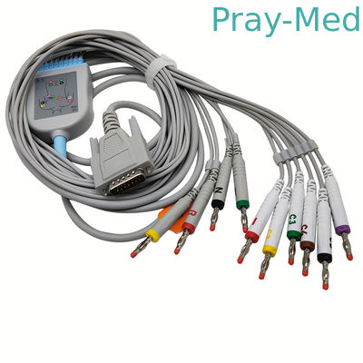 Connecteur gris du DB 15 d'avance du CEI 10 du câble AHA d'électrocardiogramme de la veste 3.6m de TPU